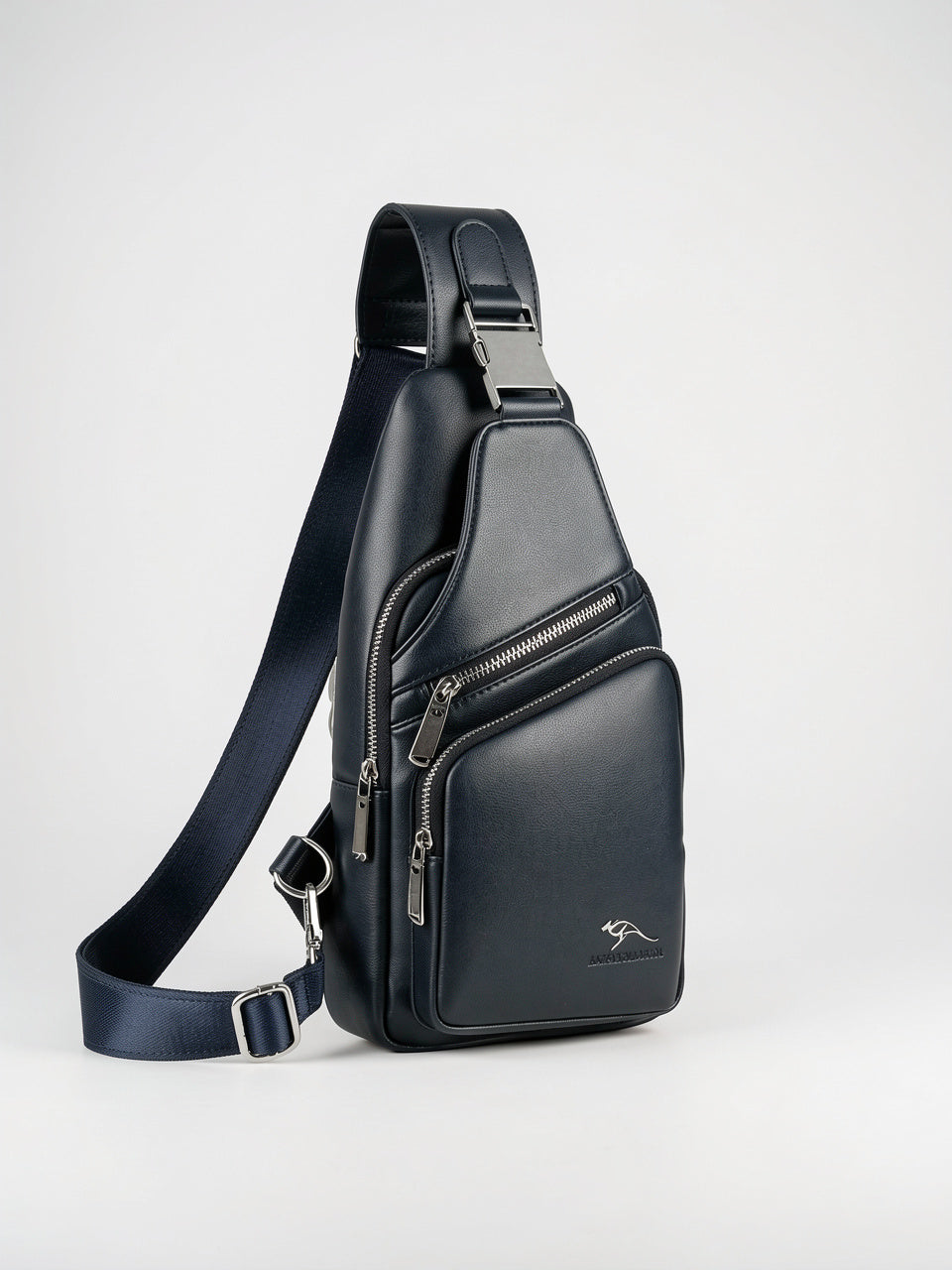 Sacoche Bandoulière Raffinée Homme Cuir Imperméable - Bleu S  18x32cm