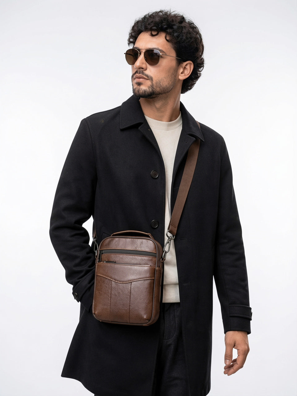 Sacoche Bandoulière Travail Élégante pour le Homme Cuir - 2