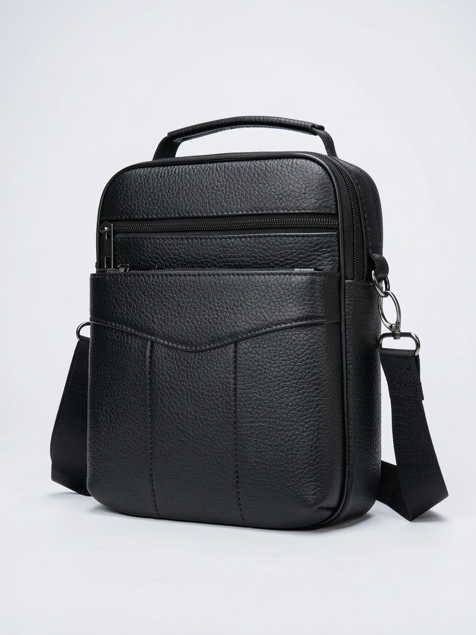 Sacoche Bandoulière Travail Élégante pour le Homme Cuir - Noir 19cm x 25cm x 6cm