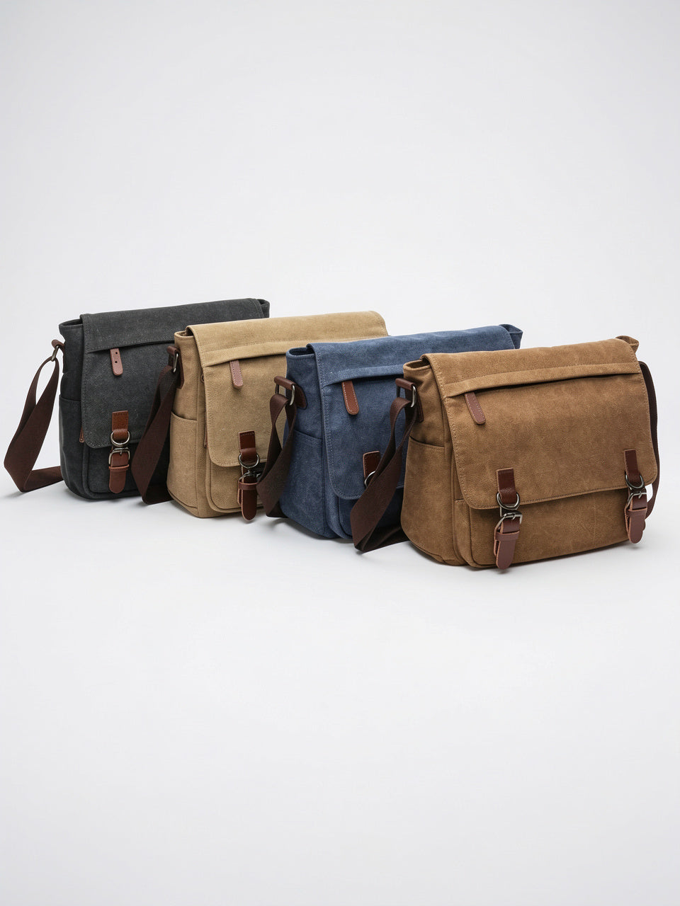 Sacoche Canvas Homme Laptop Bandoulière Poches Quotidien Travail - 18