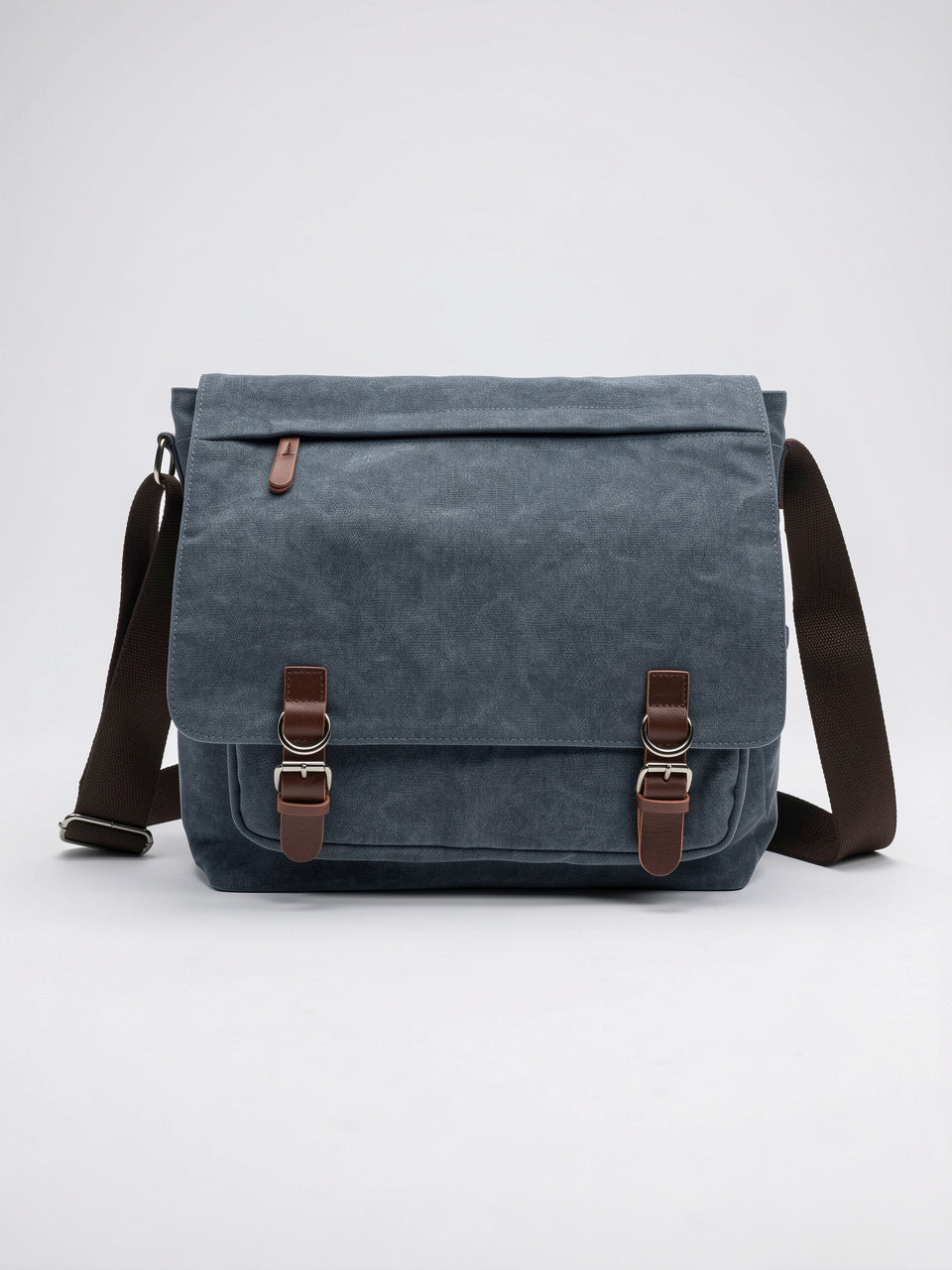 Sacoche Canvas Homme Laptop Bandoulière Poches Quotidien Travail - Bleu
