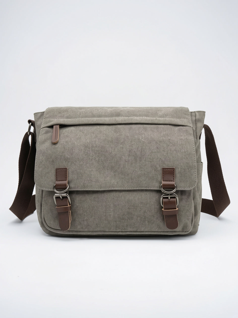 Sacoche Canvas Homme Laptop Bandoulière Poches Quotidien Travail - Gris