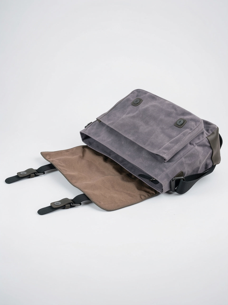 Sacoche Canvas Homme Vintage Travail Rabat Sangles Cuir - 12