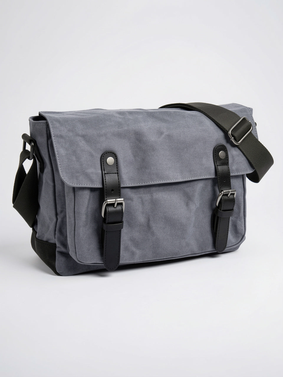 Sacoche Canvas Homme Vintage Travail Rabat Sangles Cuir - 9