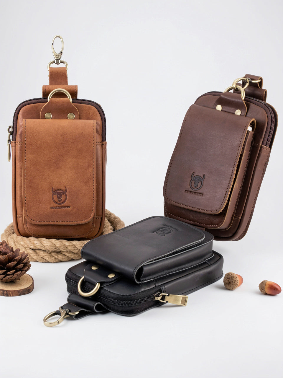 Sacoche Ceinture Cuir Homme Poche Téléphone - 15