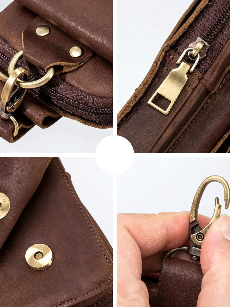 Sacoche Ceinture Cuir Homme Poche Téléphone - 8