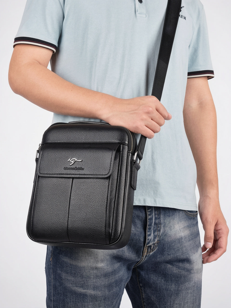 Sacoche en Cuir Bandoulière Spacieuse Zippée Pochette - 2