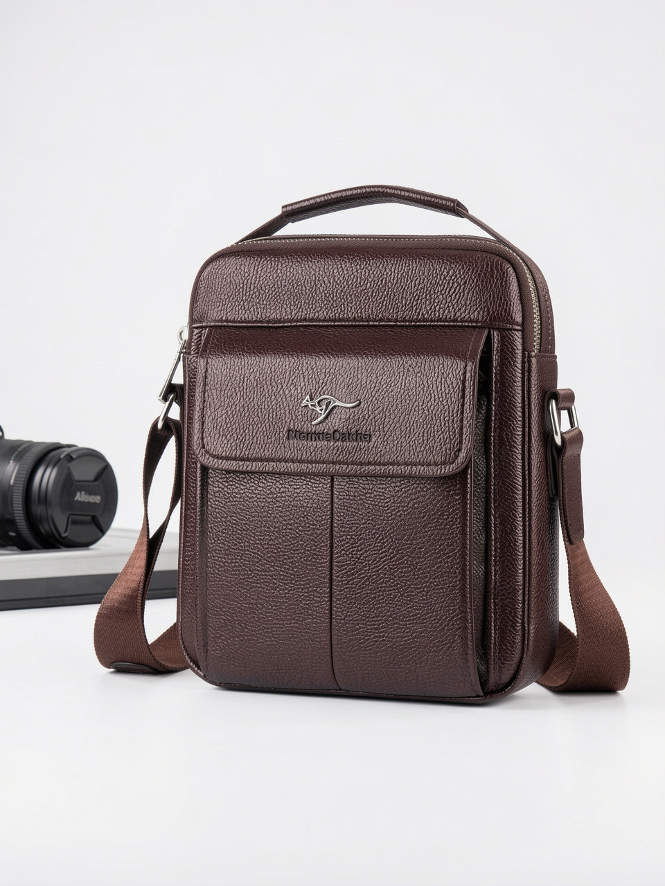Sacoche en Cuir Bandoulière Spacieuse Zippée Pochette - 9