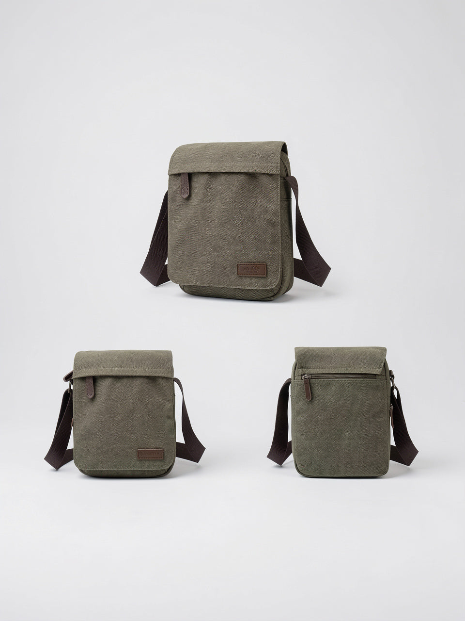 Sacoche Épaule Canvas Bandoulière Sangle Réglable Rabat Homme - 15