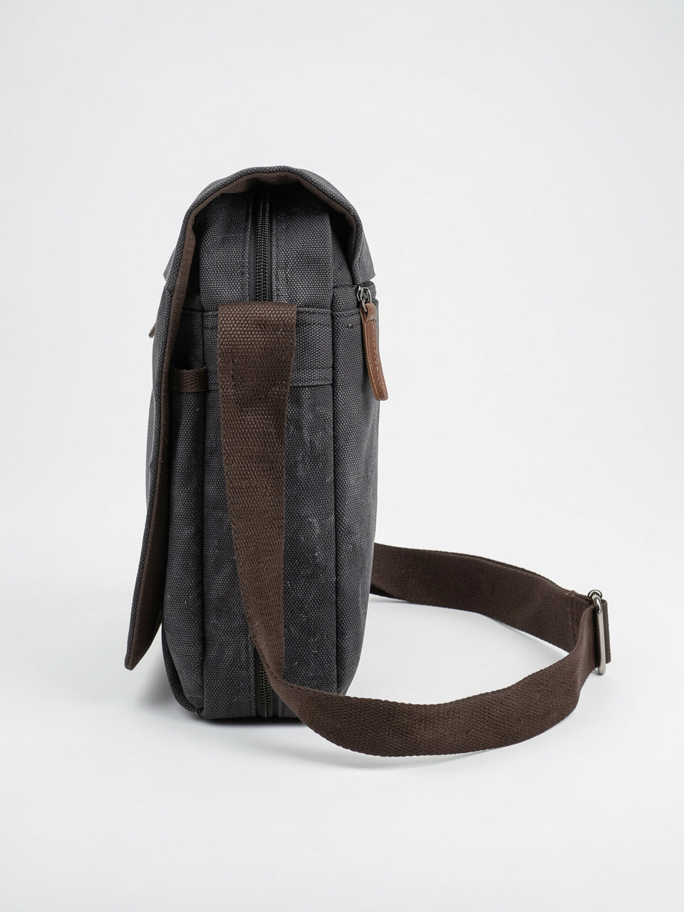 Sacoche Épaule Canvas Bandoulière Sangle Réglable Rabat Homme - 5