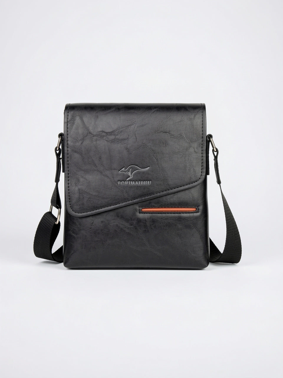 Sacoche Homme Bandoulière Cuir Poche Téléphone - Noir