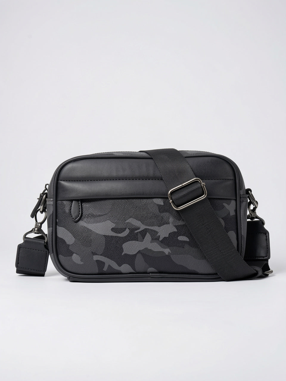 Sacoche Homme Rectangulaire Bandoulière Cuir Travail - Gris foncé