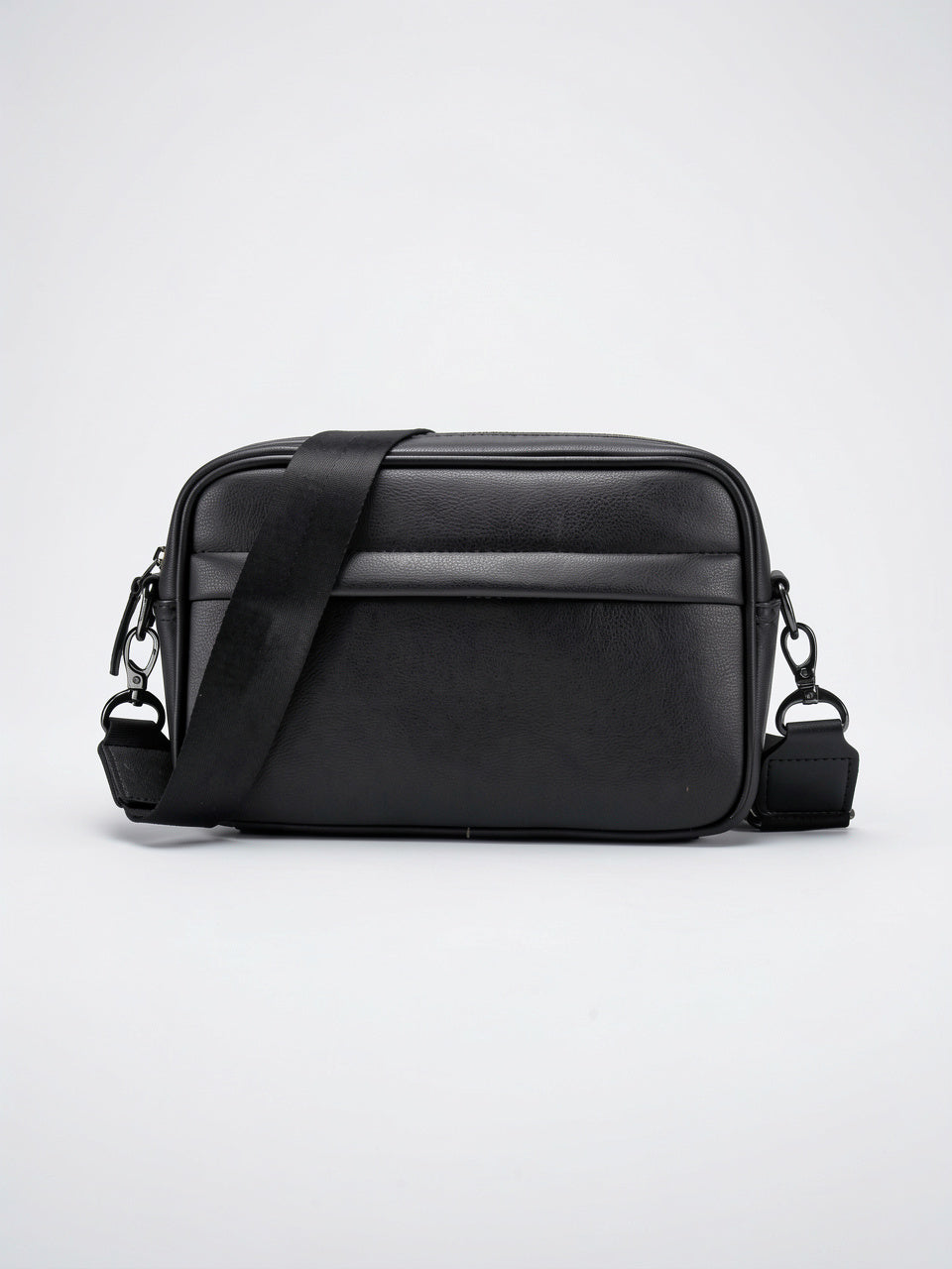 Sacoche Homme Rectangulaire Bandoulière Cuir Travail - Noir