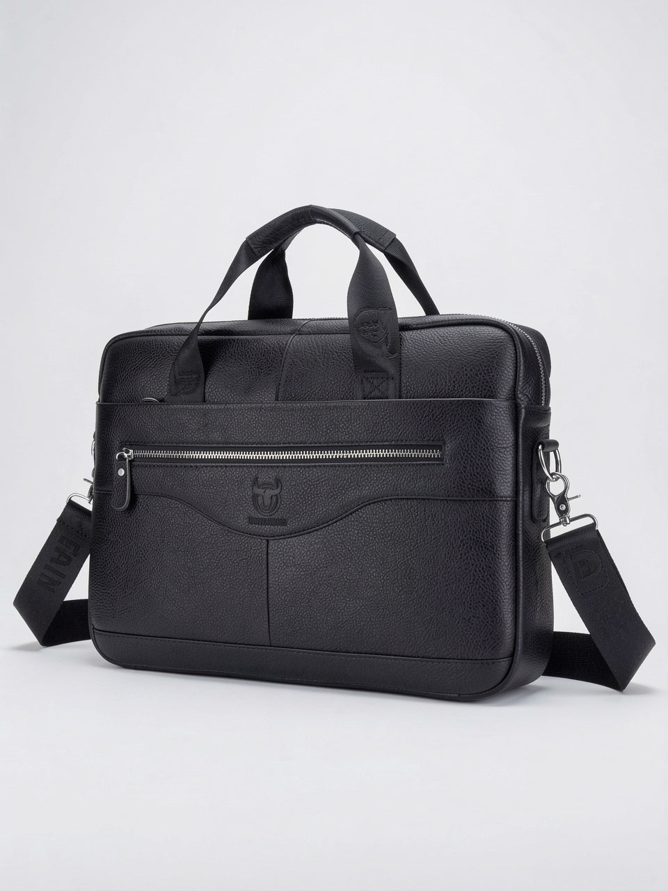 Sacoche Homme Travail Cuir Imperméable Ordinateur - Noir