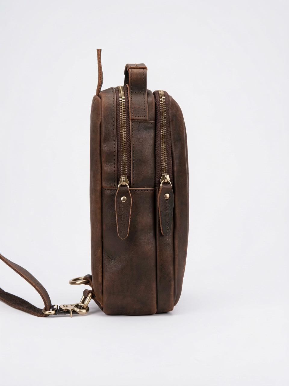 Sacoche Poitrine Bandoulière Homme Cuir Portée Zippée Compacte - 6
