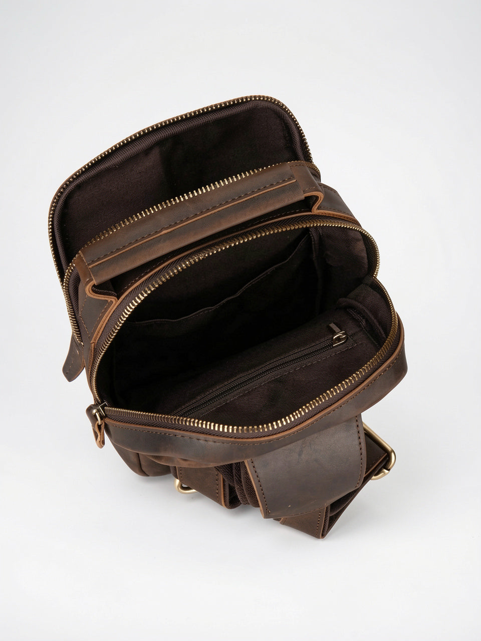Sacoche Poitrine Bandoulière Homme Cuir Portée Zippée Compacte - 9