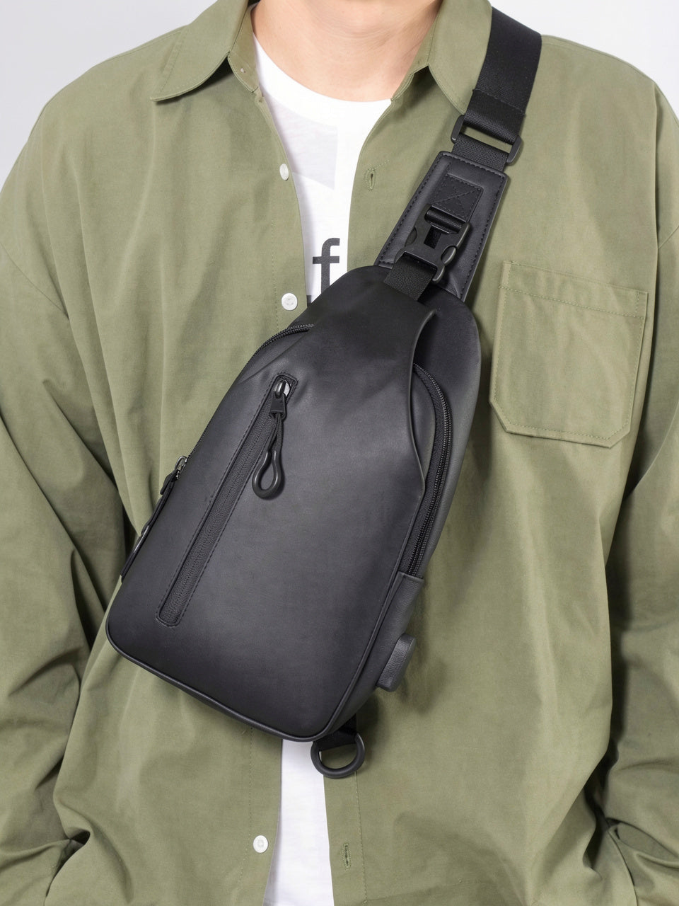 Sacoche Poitrine Luxe Homme Nylon Zippée Compacte - 2