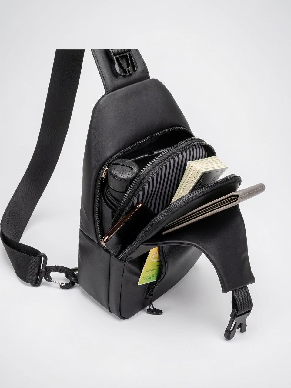 Sacoche Poitrine Luxe Homme Nylon Zippée Compacte - 5