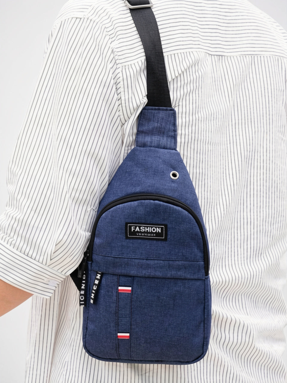 Sacoche Zippée Compacte Bandoulière Homme en Toile Légère - 5